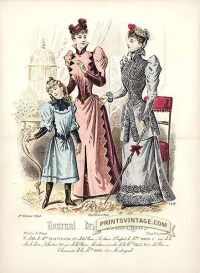 Elegant ladies and girl - Double sized print(II)