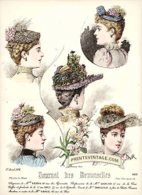 Ladies hats - Double sized print.